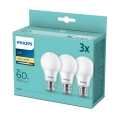 CONJUNTO de 3 lâmpadas LED Philips A60 E27/8W/230V 2700K