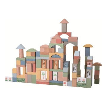 2Kids Toys - Blocos de Madeira Safari com Animais 120 pcs