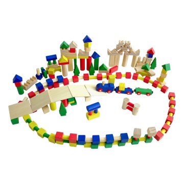 2Kids Toys - Conjunto de 500 blocos de madeira coloridos