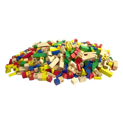2Kids Toys - Conjunto de 500 blocos de madeira coloridos