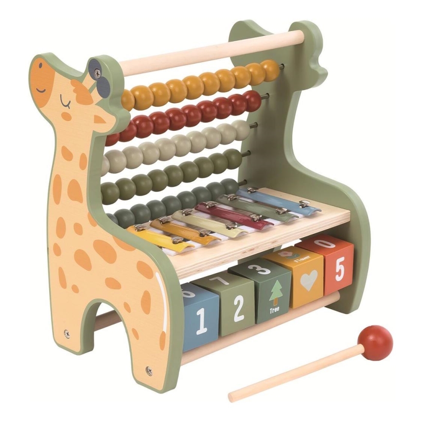 2Kids Toys - Contador multifuncional de madeira Girafa