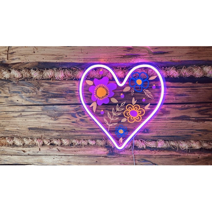 2Kids Toys - Decoração de parede LED com néons LED/5W/USB coração