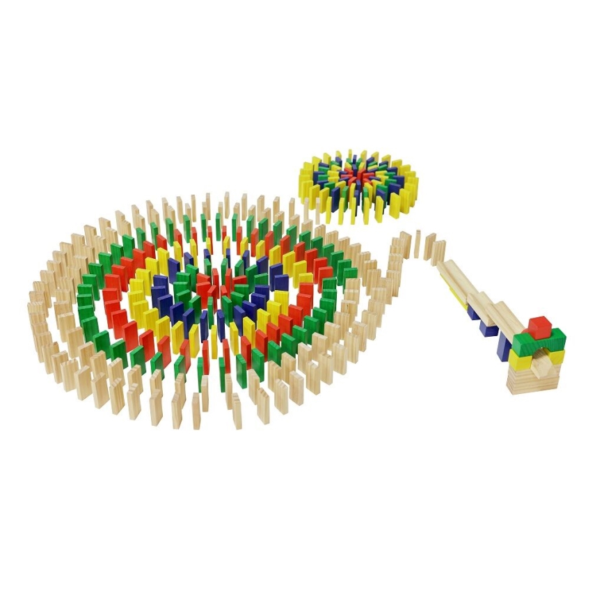 2Kids Toys - Dominó de madeira colorido, 400 peças
