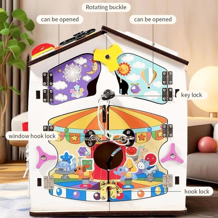 2Kids Toys - Painel de atividades em forma de casinha, branco