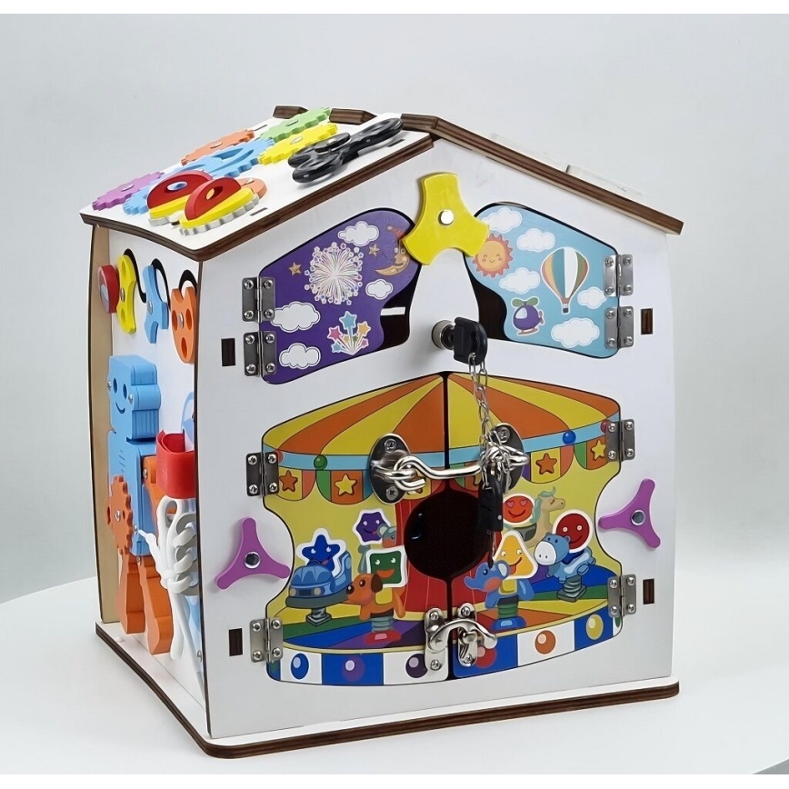 2Kids Toys - Painel de atividades em forma de casinha, branco