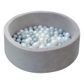 2Kids Toys - Piscina seca infantil com bolas, Ø 90 cm, cinzento