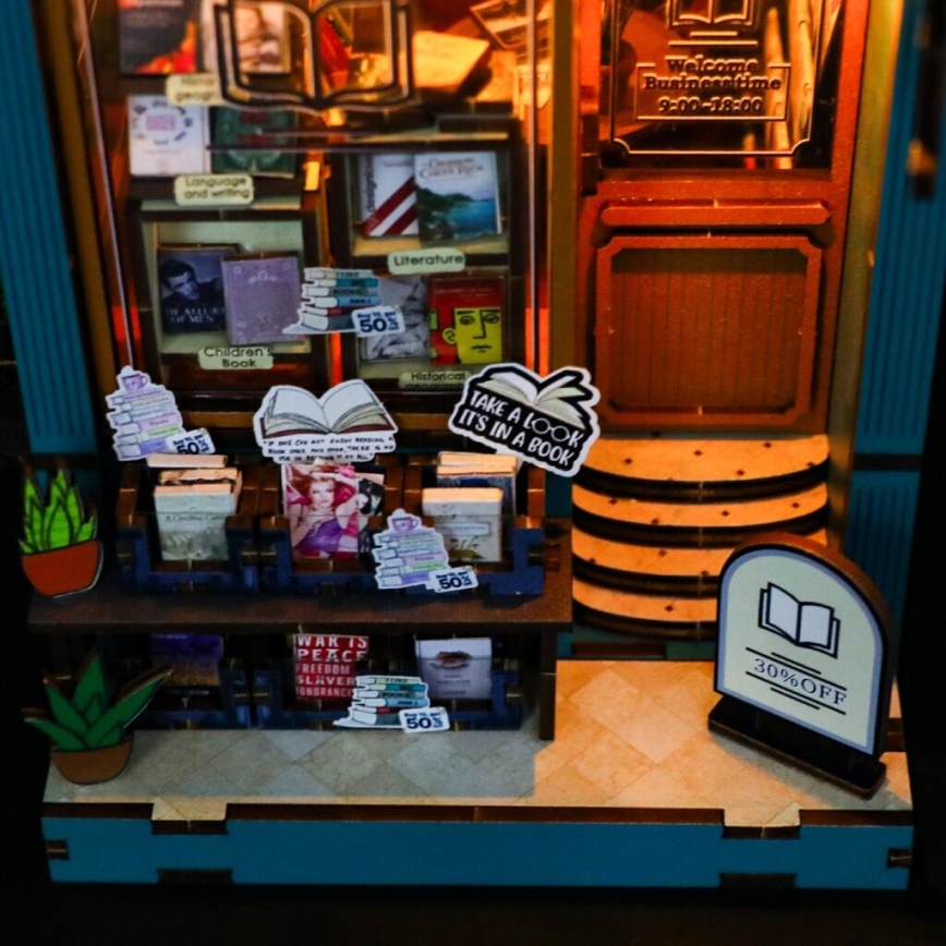 2Kids Toys - Quebra-cabeça 3D LED Suporte para Livros Livraria da Alma 2xAAA