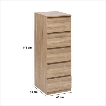 5five - Cômoda HEIM 40x118x48 cm castanha