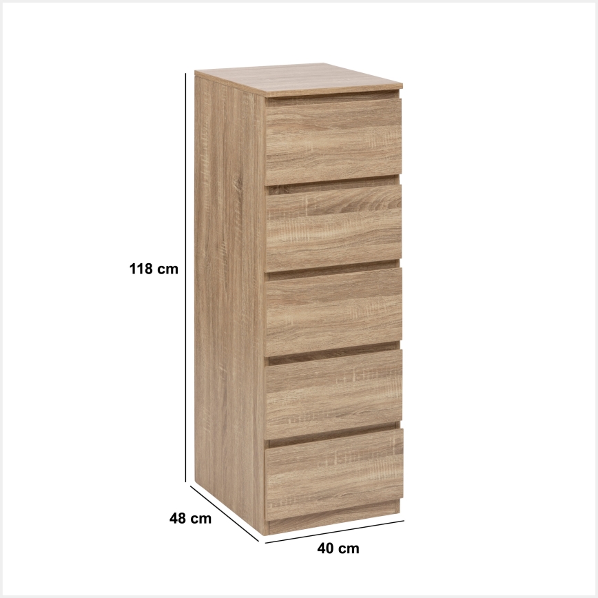 5five - Cômoda HEIM 40x118x48 cm castanha