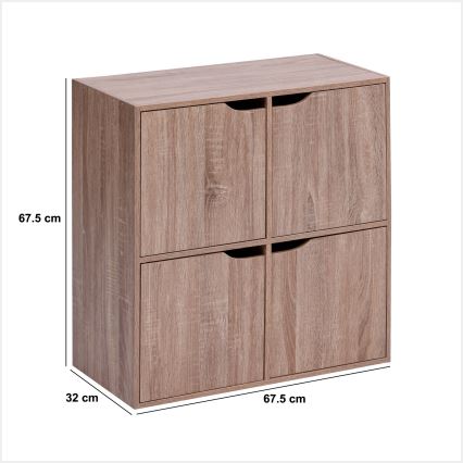 5five - Cómoda TIDY 68x68x32 cm castanha