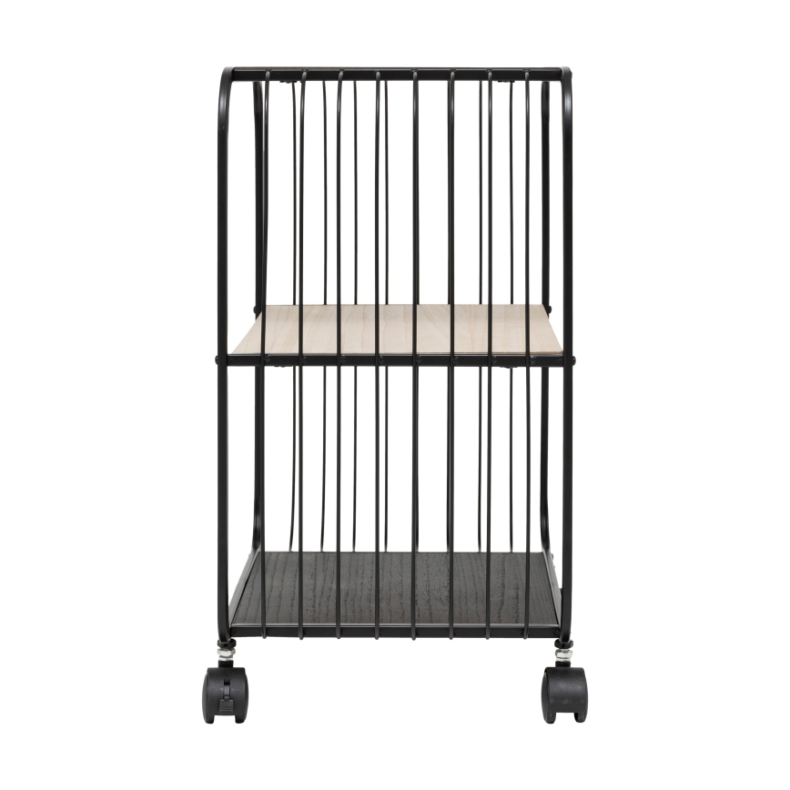 5five - Mesa auxiliar/estante móvel COLGE 53x43 cm preto/bege