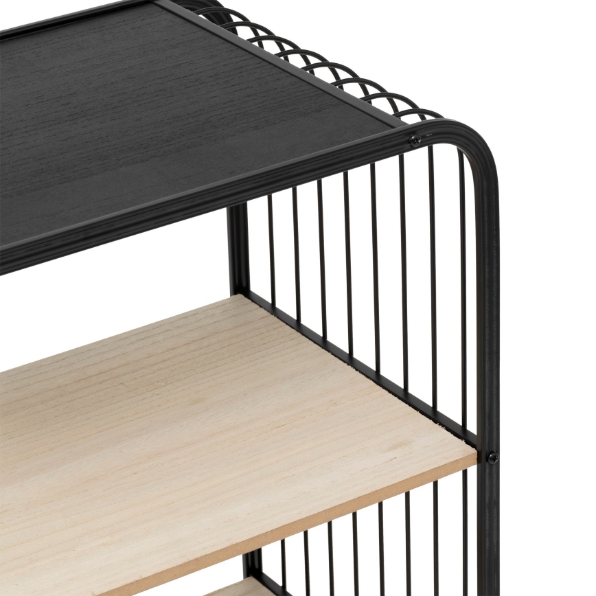 5five - Mesa de apoio/estante móvel COLGE 74x43 cm preto/bege