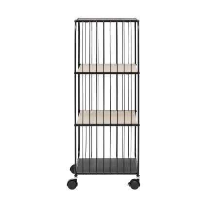 5five - Mesa de apoio/estante móvel COLGE 74x43 cm preto/bege