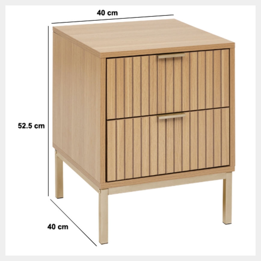 5five - Mesa de Cabeceira ARCUS 40x40 cm castanha