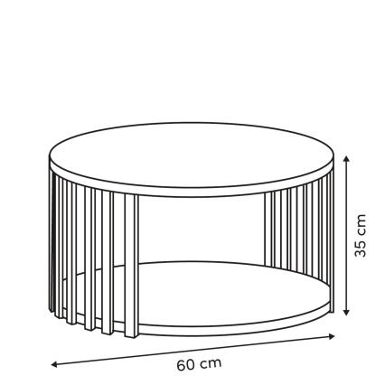 5five - Mesa de centro VINKY diâmetro 60 cm castanha