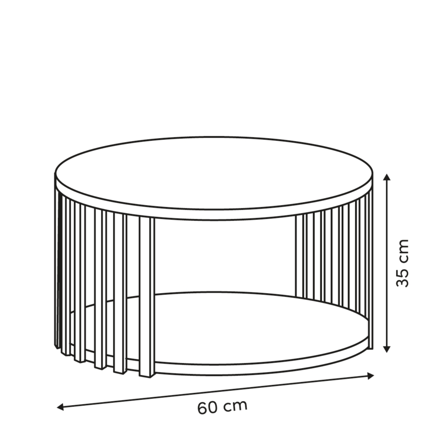 5five - Mesa de centro VINKY diâmetro 60 cm castanha