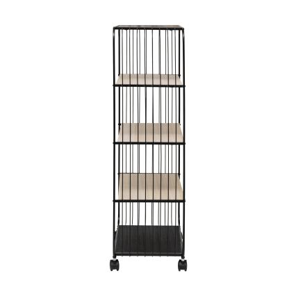 5five - Mesa de servir/prateleira móvel COLGE 97x55 cm preta/bege