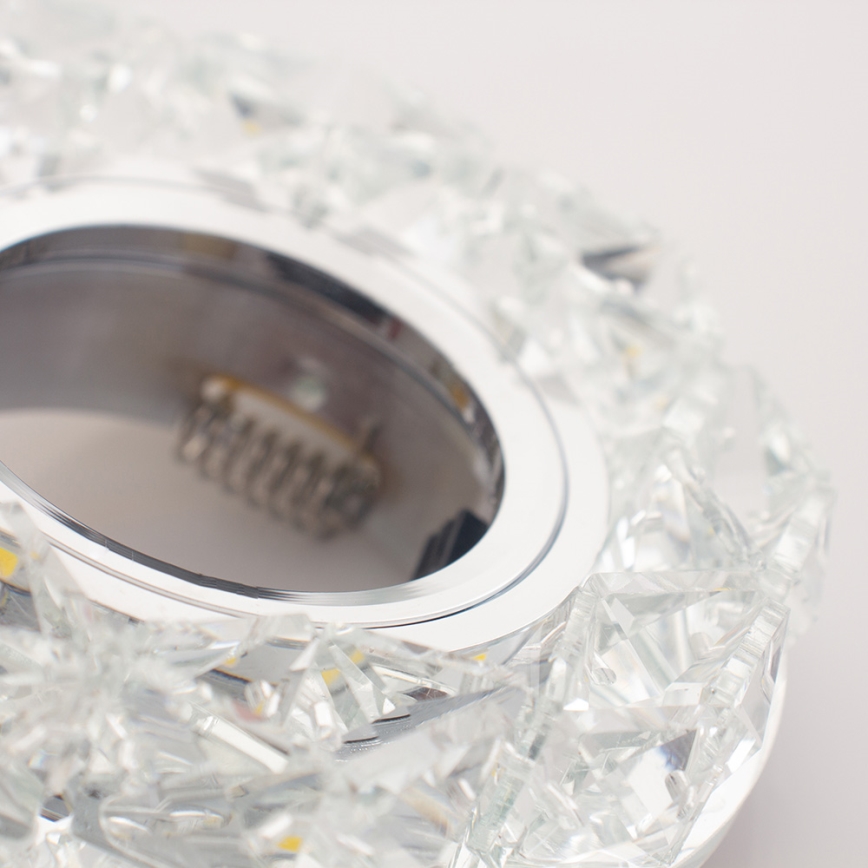 Emithor 71094 - Luminária de embutir LED CRYSTAL FIX 1xGU10/50W + LED/3W STRIPE