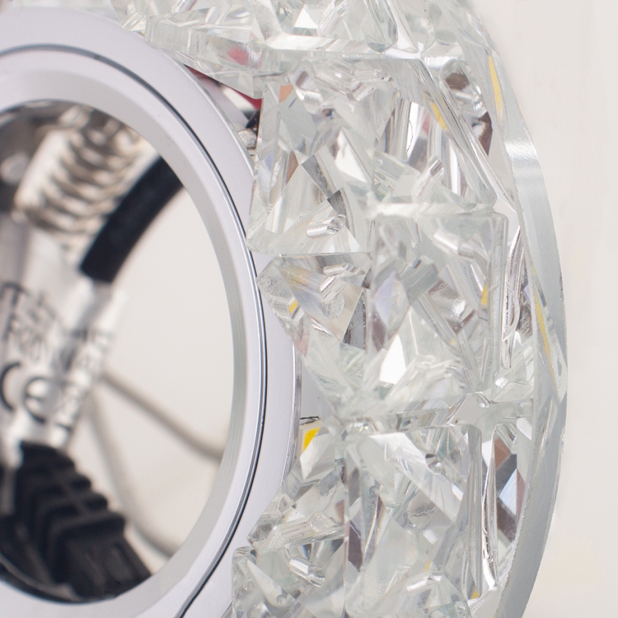 Emithor 71094 - Luminária de embutir LED CRYSTAL FIX 1xGU10/50W + LED/3W STRIPE