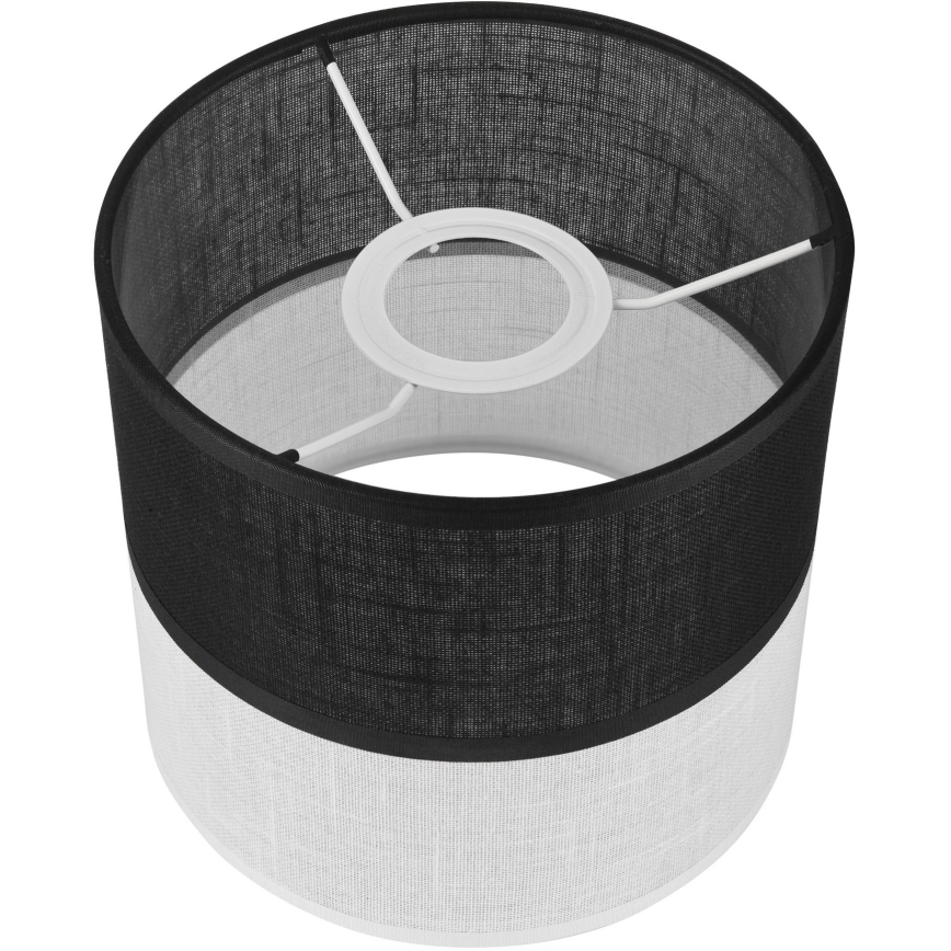 Abajur de substituição para lustre, aplique de parede e candeeiro de mesa ANDREA E27 diâmetro 16 cm preto/branco