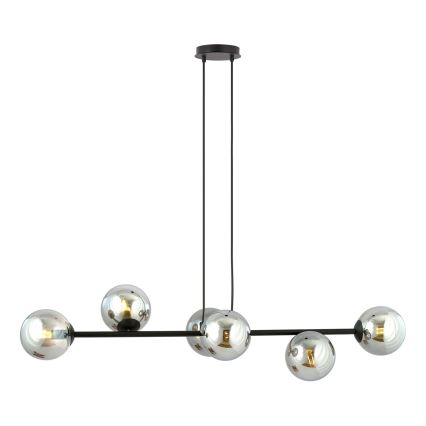 Abajur de reposição para lustre e aplique ROSSI diâmetro 14 cm cinza/fumê