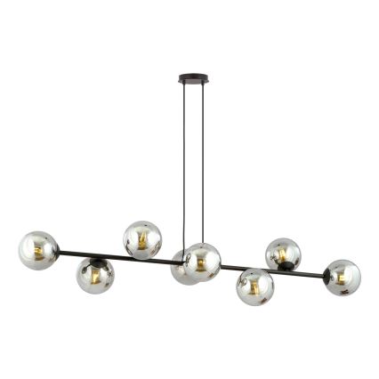 Abajur de reposição para lustre e aplique ROSSI diâmetro 14 cm cinza/fumê