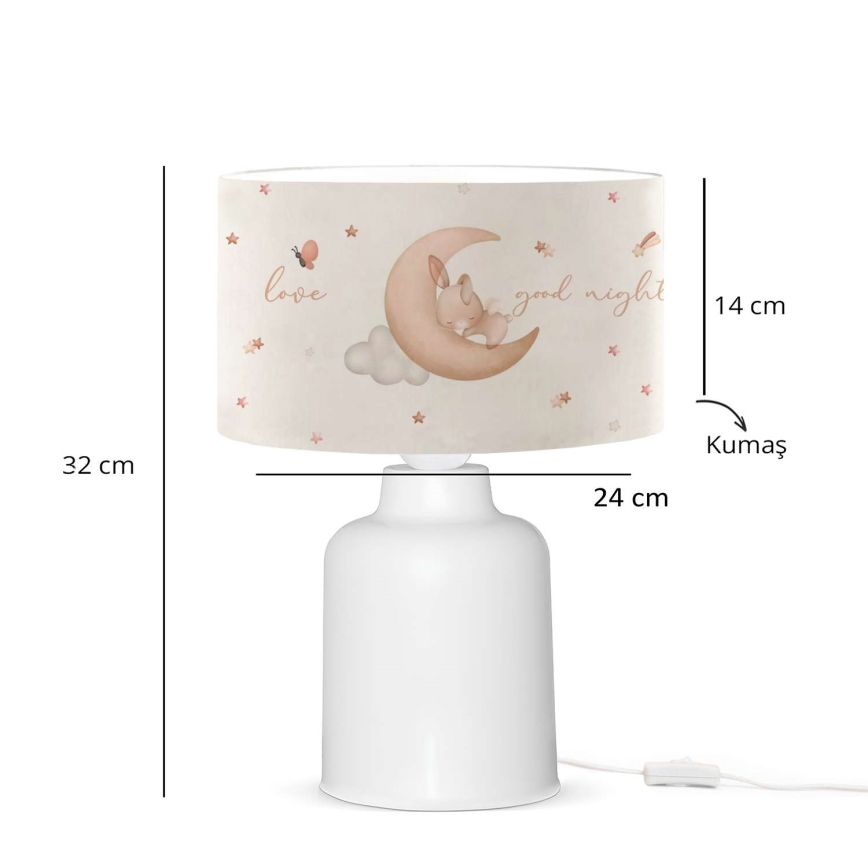 Abajur infantil CANDY 1xE27/40W/230V branco/bege