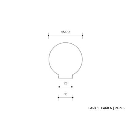 Cúpula de substituição para candeeiro de parede PARK E27 diâmetro 20 cm prismática