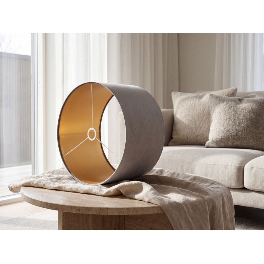 Abajur universal STANDART E27 diâmetro 45 cm cinza/dourado