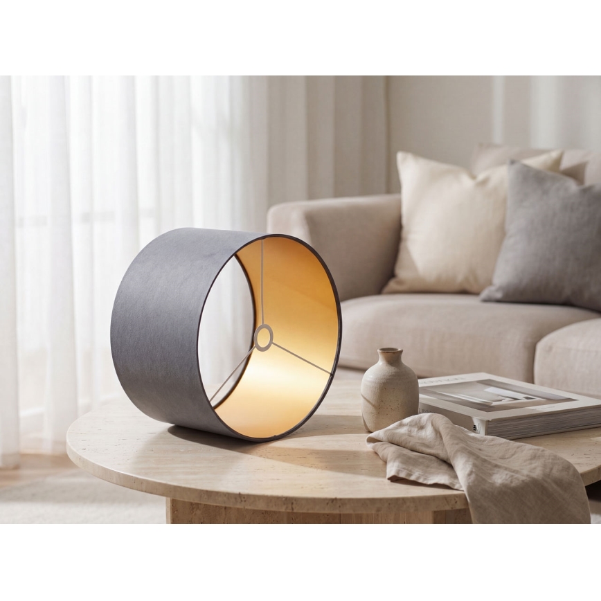 Abajur universal STANDART E27 diâmetro 45 cm cinza/dourado