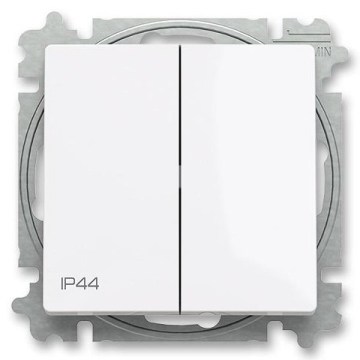 ABB 3559T-A52940 500 - Interruptor duplo para escada sem moldura n.º 6+6 ZONI IP44 branco