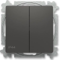 ABB 3559T-A52940237 - Interruptor de escada duplo sem moldura n.º 6+6 ZONI IP44 preto