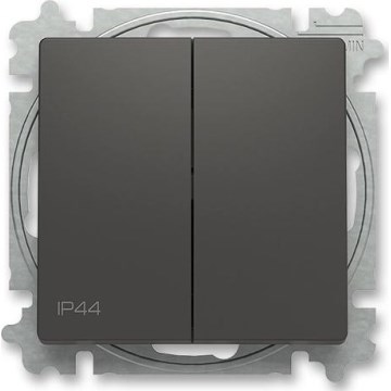 ABB 3559T-A52940237 - Interruptor de escada duplo sem moldura n.º 6+6 ZONI IP44 preto