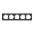 ABB 3901T-A00050 137 - Moldura para cinco módulos ZONI, acabamento preto mate