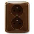 ABB 5512A-2349 H - Tomada dupla doméstica com moldura TANGO 250V castanha