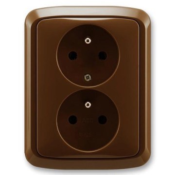 ABB 5512A-2349 H - Tomada dupla doméstica com moldura TANGO 250V castanha
