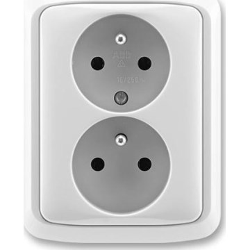 ABB 5512A-2349 S - Tomada dupla doméstica com moldura TANGO 250V cinzenta