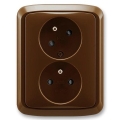 ABB 5513A-C02357 H - Tomada dupla doméstica com moldura TANGO 250V castanha