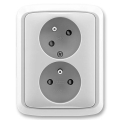ABB 5513A-C02357 S - Tomada dupla doméstica com moldura TANGO 250V cinzenta