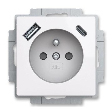 ABB 5569T-A32357 500 - Tomada residencial sem moldura ZONI 250V 1xUSB A+C branca