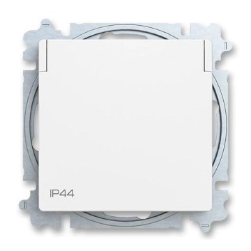 ABB 6619T-A06995 240 - Tomada doméstica sem moldura ZONI 250V IP44 branca fosca