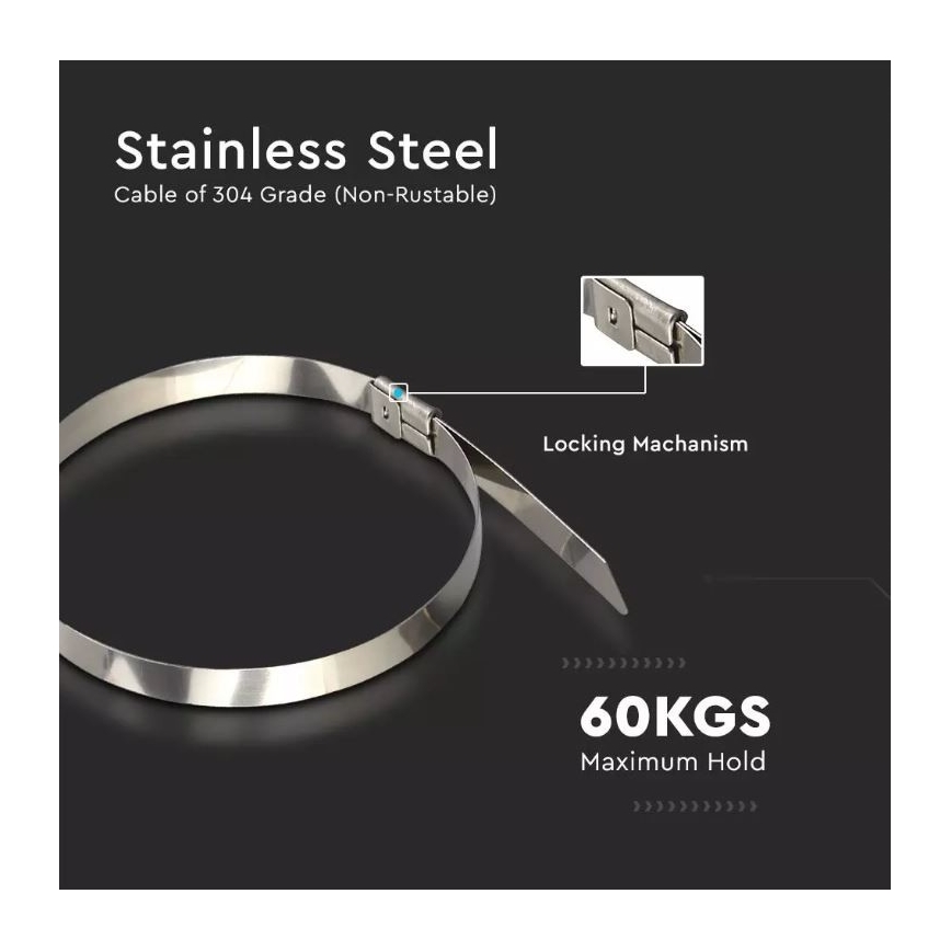 Abraçadeira de plástico 4,6x250mm 100pcs aço