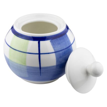 Açucareiro de cerâmica Tereza azul e branco