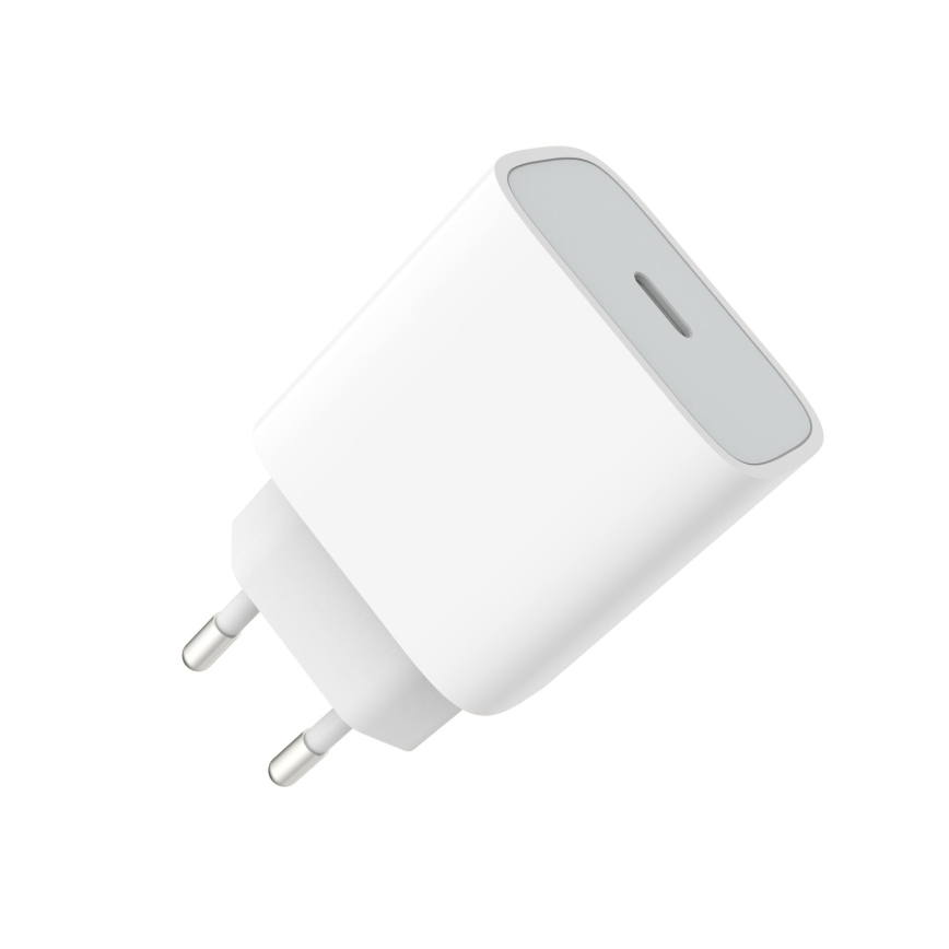 Adaptador de carregamento rápido Power Delivery 20W USB-C branco