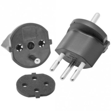 Adaptador fixo para Suíça SCHUKO/J 230V IP44 preto