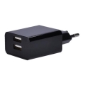 Adaptador para carregamento 2xUSB/3100mA/230V preto