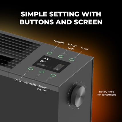 AENO - Aquecedor elétrico inteligente/convector 1000/2000 W preto