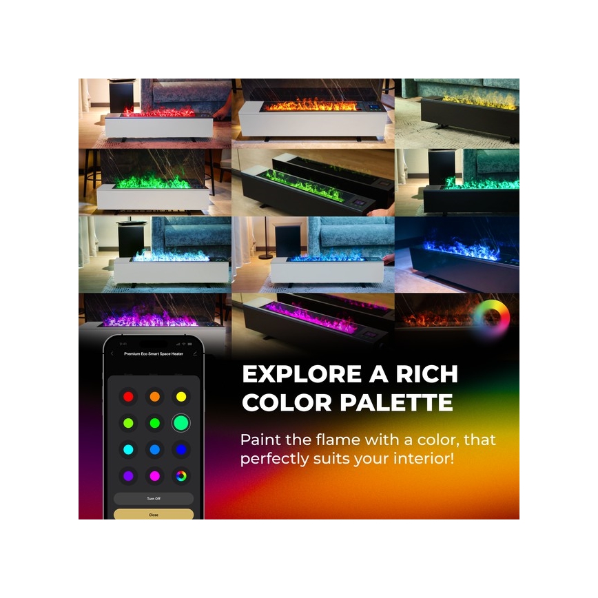 AENO - Aquecedor elétrico inteligente/convector 1000/2000 W preto