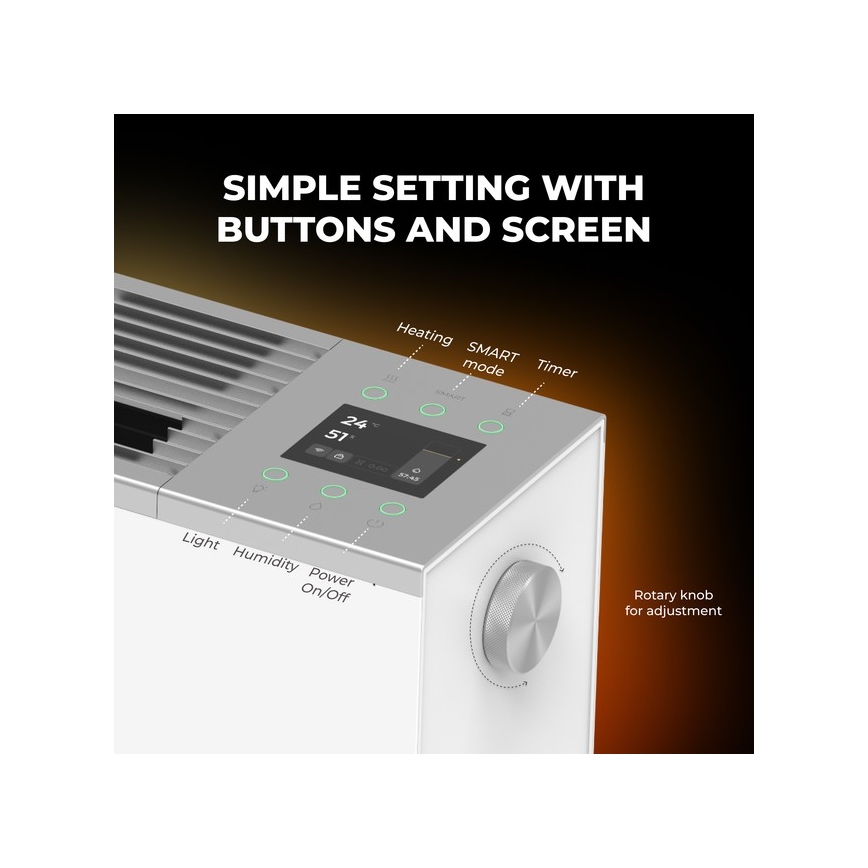 AENO - Aquecedor elétrico inteligente de resistência/convector 1000/2000W branco