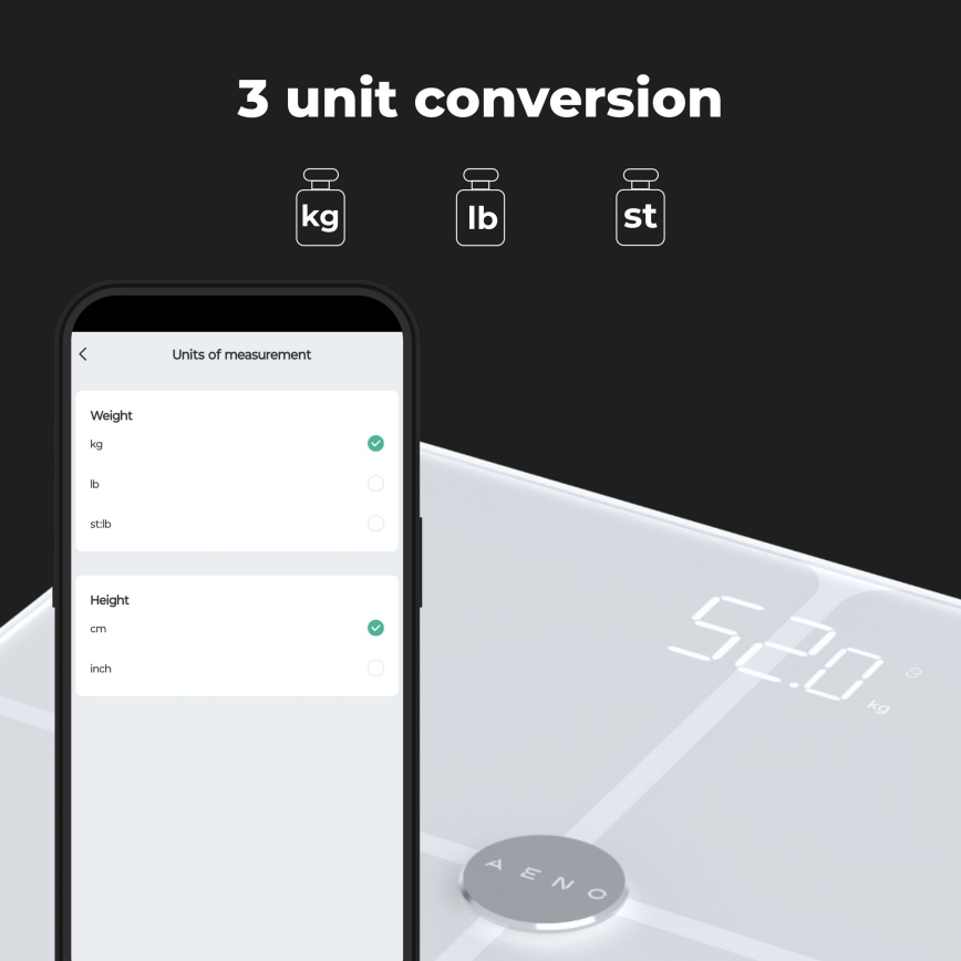 AENO - Balança pessoal inteligente 3xAAA
